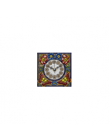 Reloj azulejo cerámica española decorativa andaluza 11 cms. 02110100