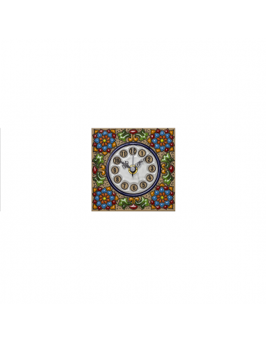 Reloj azulejo cerámica española decorativa andaluza 11 cms. 02110300
