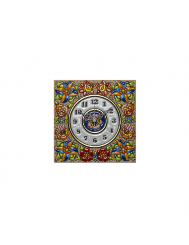 Reloj azulejo cerámica española decorativa andaluza 15 cms. 02150100