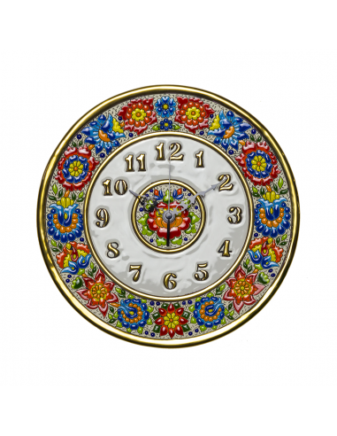 Plato Reloj cerámica decorativa andaluza 28 cms. 02280300