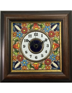 Reloj azulejo cerámica española decorativa andaluza. Con...