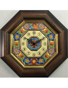 Reloj azulejo cerámica española decorativa andaluza. Con...
