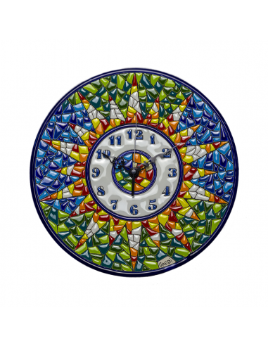 Plato Reloj Gaudí Barcelona cerámica española decorativa andaluza 28 cms. 32280500