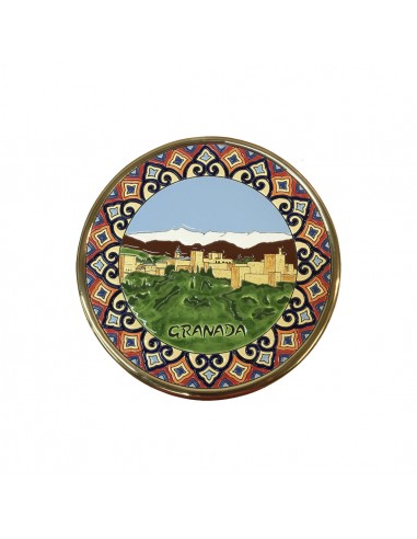 Cerámica española. Plato Alhambra de Granada cerámica española decorativa andaluza 21cms. 01214200